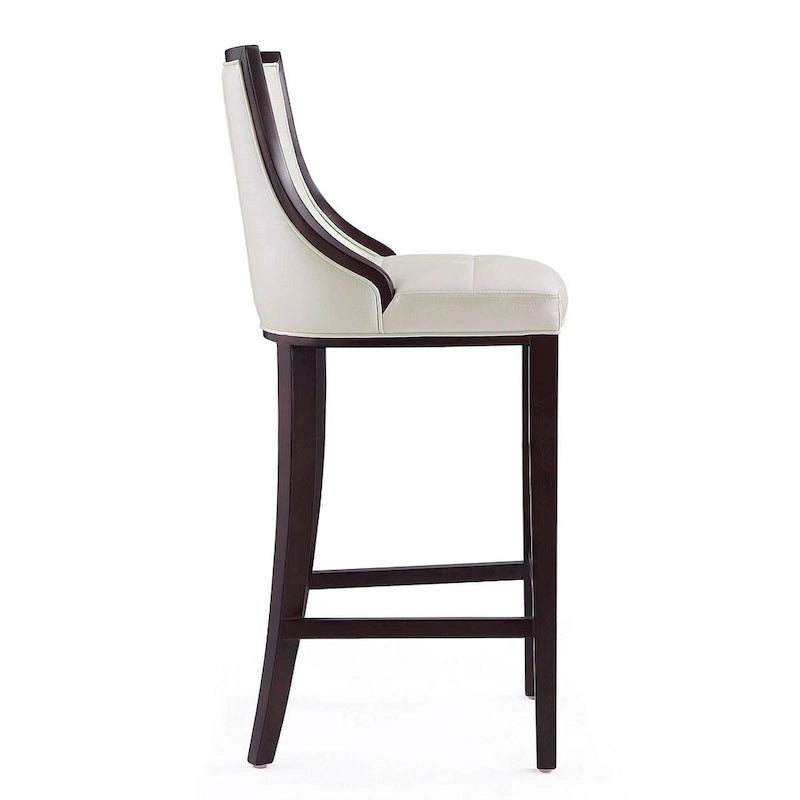 Manhattan Comfort Fifth Avenue 45 in. Walnut Beech Wood Bar Stool (Set of 3)