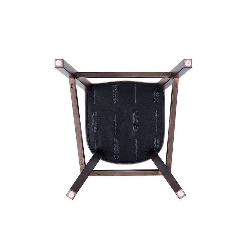 Manhattan Comfort Fifth Avenue 45 in. Walnut Beech Wood Bar Stool (Set of 3)