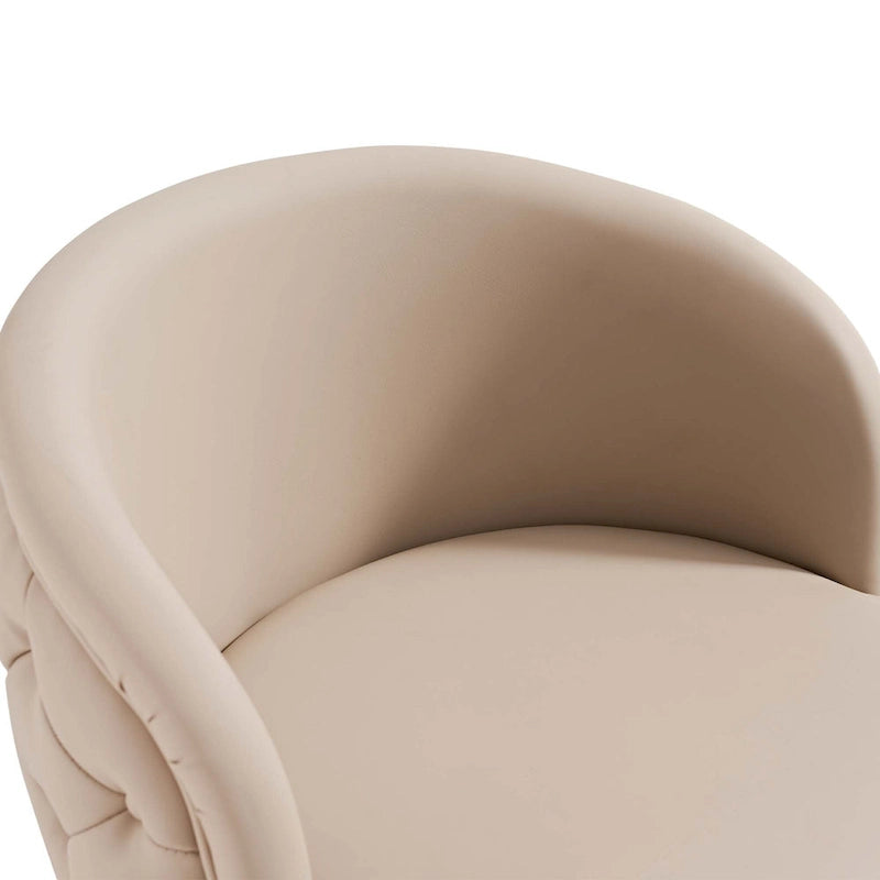 Khaki PU Bar Stool Adjustable Height and Swivel for Kitchens Bars Restaurants and Cafes