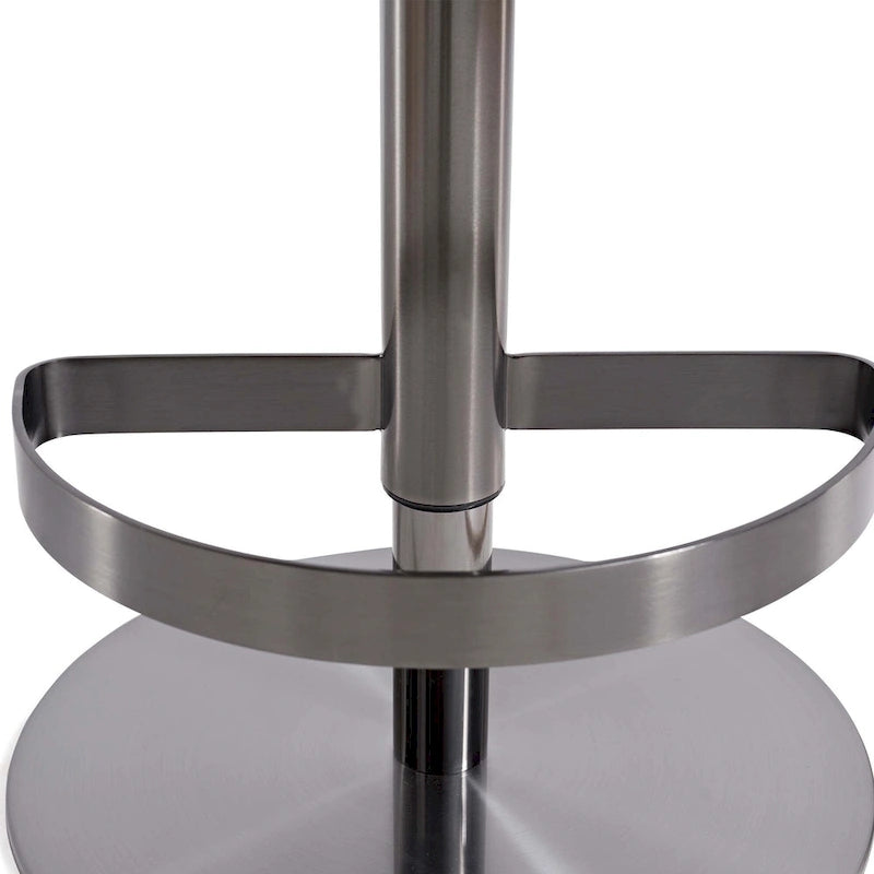 Khaki PU Bar Stool Adjustable Height and Swivel for Kitchens Bars Restaurants and Cafes