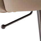 Khaki PU Bar Stool Adjustable Height and Swivel for Kitchens Bars Restaurants and Cafes