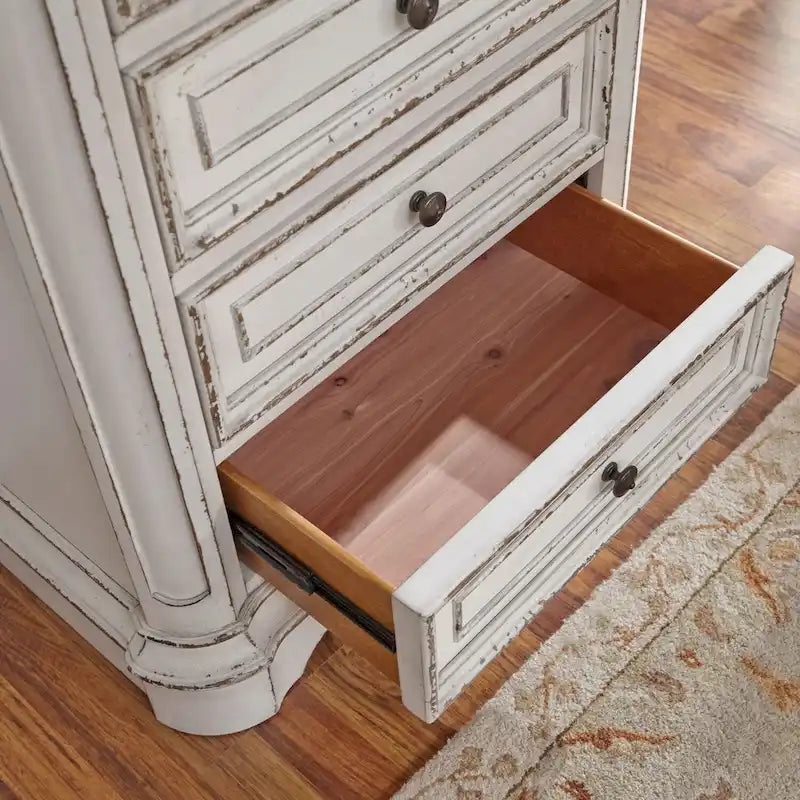 Magnolia Manor Antique White Weathered Bark Lingerie Chest