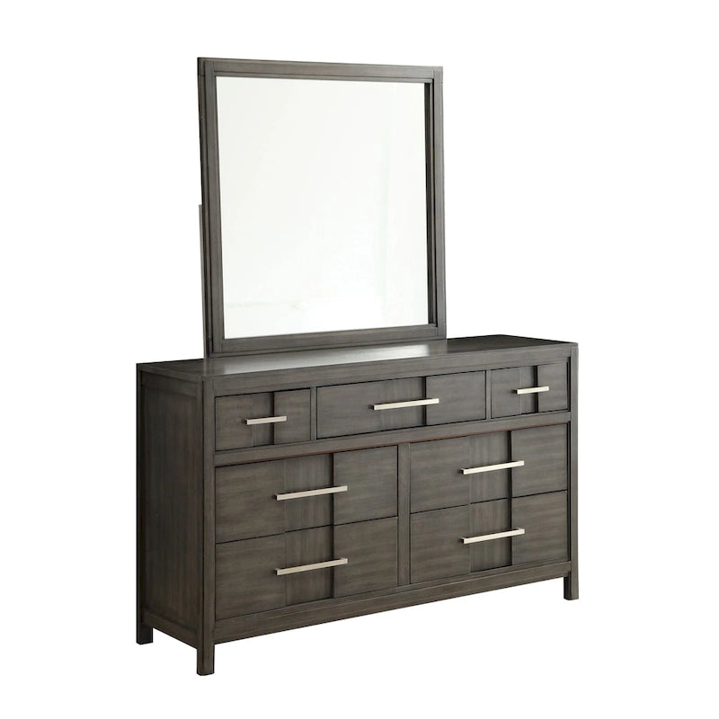 Tass Contemporary Wood 7-Drawer 2-piece Dresser and Mirror Set by Furniture of America