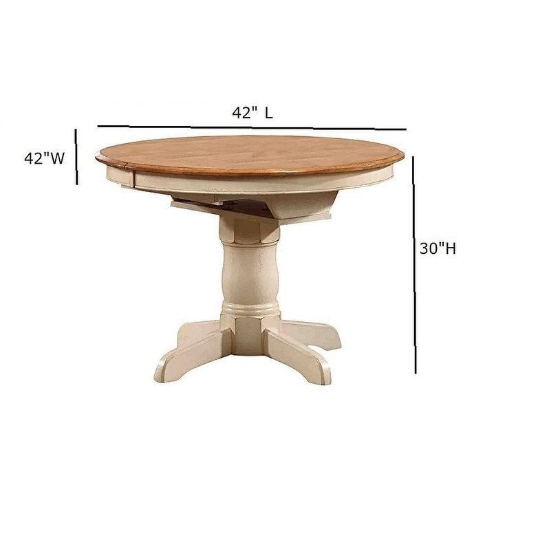 Antique Caramel/Biscotti Round 5-Piece Dining Set