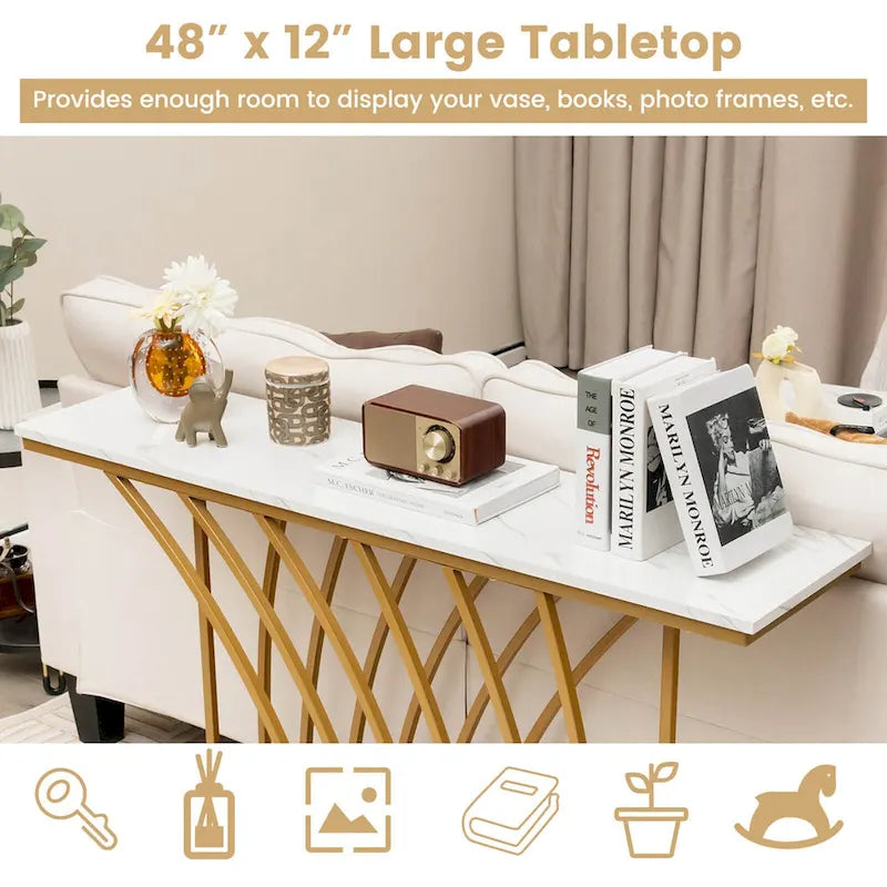 48 Console Table Modern Accent Entryway Table Long End Table