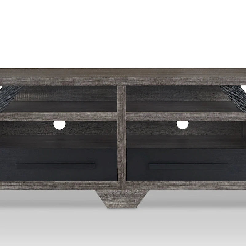 DH BASIC Modern Gray 82 Wide Open Shelf Tiered TV Stand by Denhour