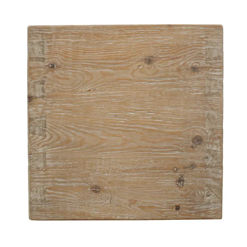 Artissance Capri Waterfall Side Table with Shelf Weathered Natural 22x22x24H