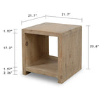 Artissance Capri Waterfall Side Table with Shelf Weathered Natural 22x22x24H