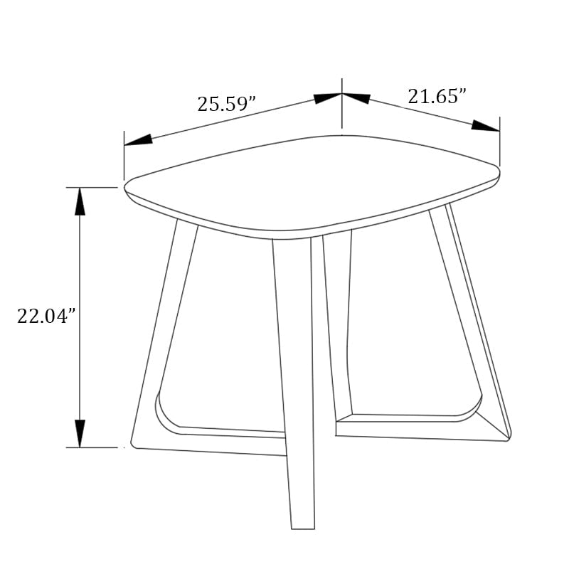 MacLuu Scandinavian Rectangular Solid Wood End Table