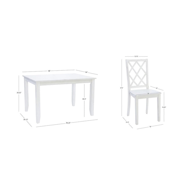Harrow 5-piece White Farmhouse Dining Set