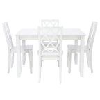Harrow 5-piece White Farmhouse Dining Set