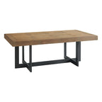 Eden 52 Wide Coffee Table with Metal Base, Rustic Dune