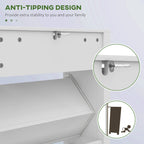 White Freestanding Shoe Storage Cabinet with 2 Flip Drawers