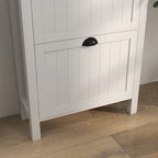 White Freestanding Shoe Storage Cabinet with 2 Flip Drawers