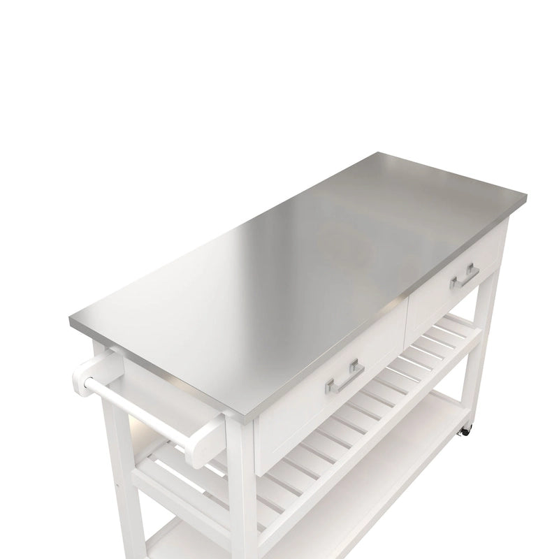 Stainless Steel Top Kicthen Cart With Two Drawers