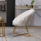 Roundhill Furniture Slatina Faux Fur Upholstered Accent Chair, White