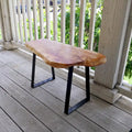 Set of 2 Flat Iron Trapezoid Metal Table Legs for Furniture - 6.7x11x15.5