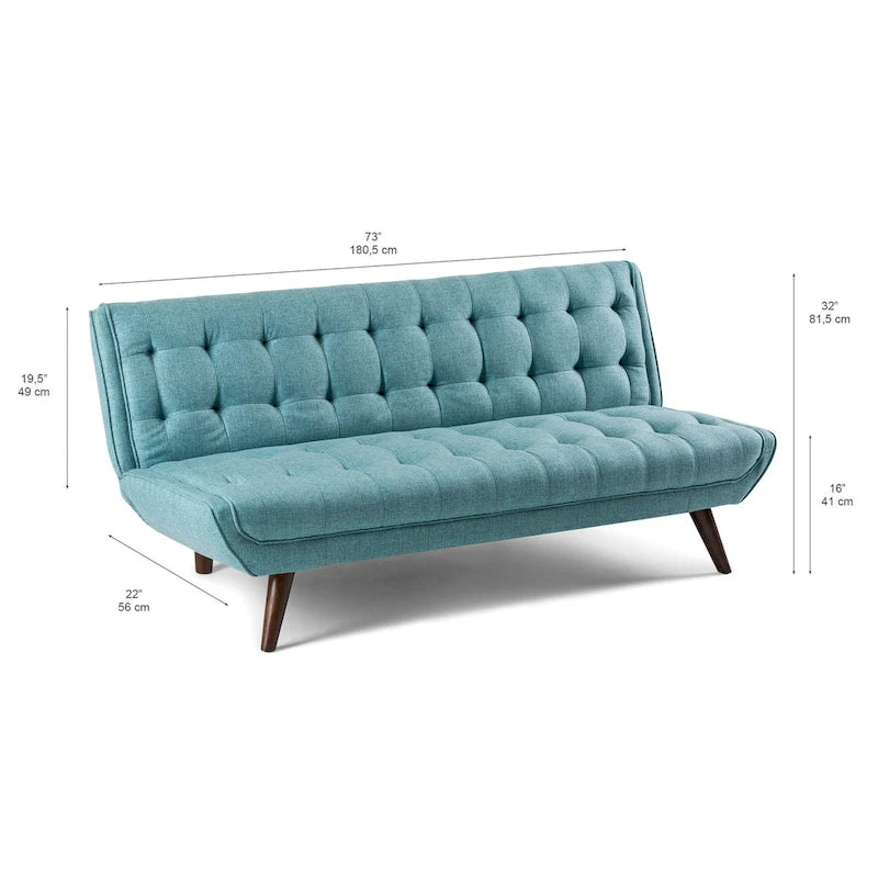 Modern Armless Fabric Adjustable Folding Sofa Bed - 71.06*22.05*32.09 inches