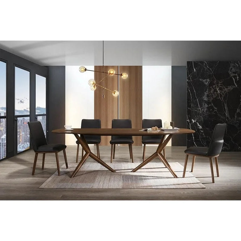 Modrest Utah Modern Walnut Rectangular Dining Table