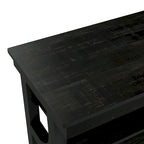 DH BASIC Farmhouse Black Oak 47-inch 3-Open Shelf Console Table by Denhour
