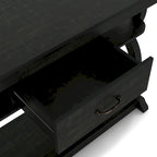 DH BASIC Farmhouse Black Oak 47-inch 3-Open Shelf Console Table by Denhour