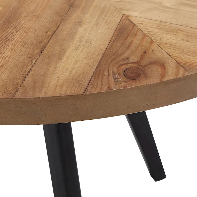 Saki Oak Top Iron Grey Finish Dining Table by iNSPIRE Q Modern