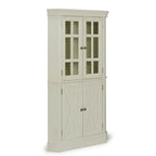 Corner Cabinet - Off-White - Glass & Wood Doors
