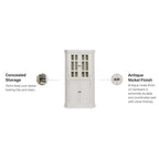 Corner Cabinet - Off-White - Glass & Wood Doors