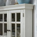 Corner Cabinet - Off-White - Glass & Wood Doors