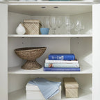 Corner Cabinet - Off-White - Glass & Wood Doors