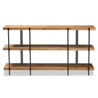 Tarah Brown Finished Wood and Black Finished Metal Console Table