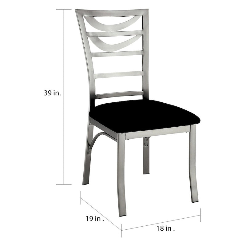 Caia Modern Silver Metal Dining Chairs (Set of 2) by Furniture of America