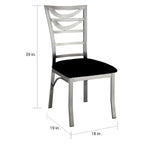 Caia Modern Silver Metal Dining Chairs (Set of 2) by Furniture of America