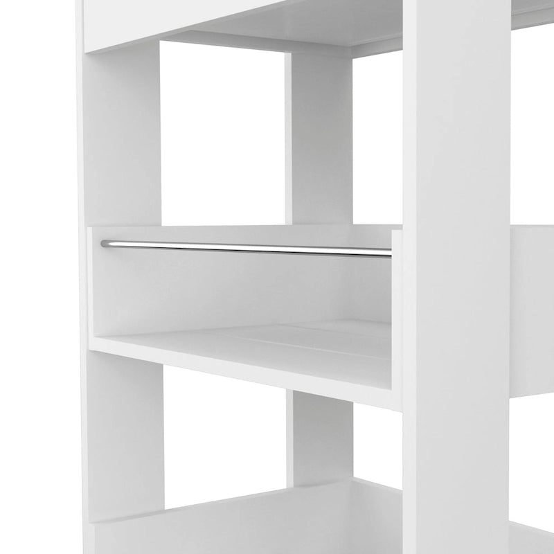 Gladiolus Kitchen Island, Two Cabinets, Three Open Shelves
