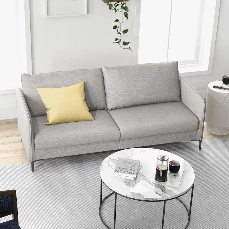 Modern 76 Loveseat Sofa Couch with Metal Legs Gray