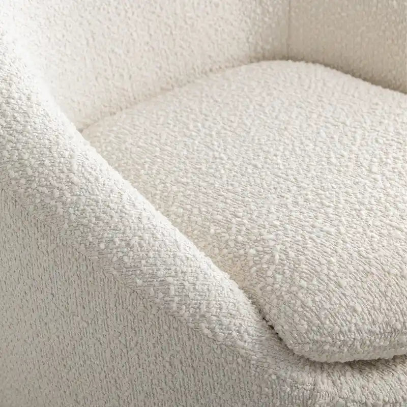 Swivel Barrel Chair - 360° Rotation - Boucle Fabric