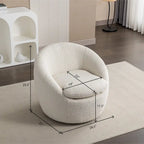 Swivel Barrel Chair - 360° Rotation - Boucle Fabric