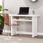 SEI Furniture Kleberg White Convertible Console to Dining Table