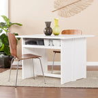 SEI Furniture Kleberg White Convertible Console to Dining Table