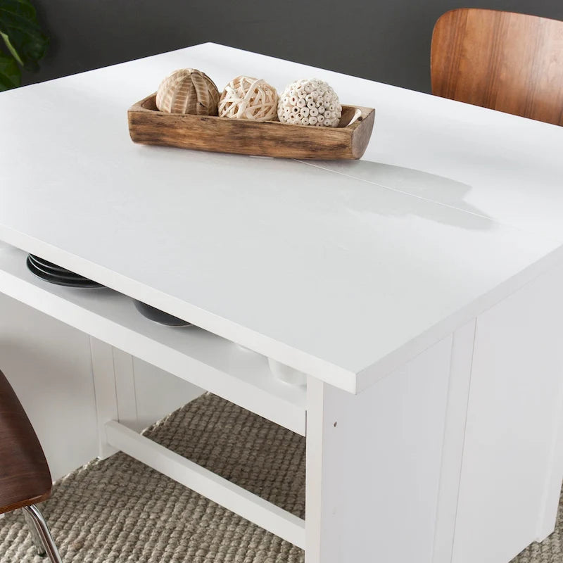 SEI Furniture Kleberg White Convertible Console to Dining Table