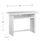 SEI Furniture Kleberg White Convertible Console to Dining Table