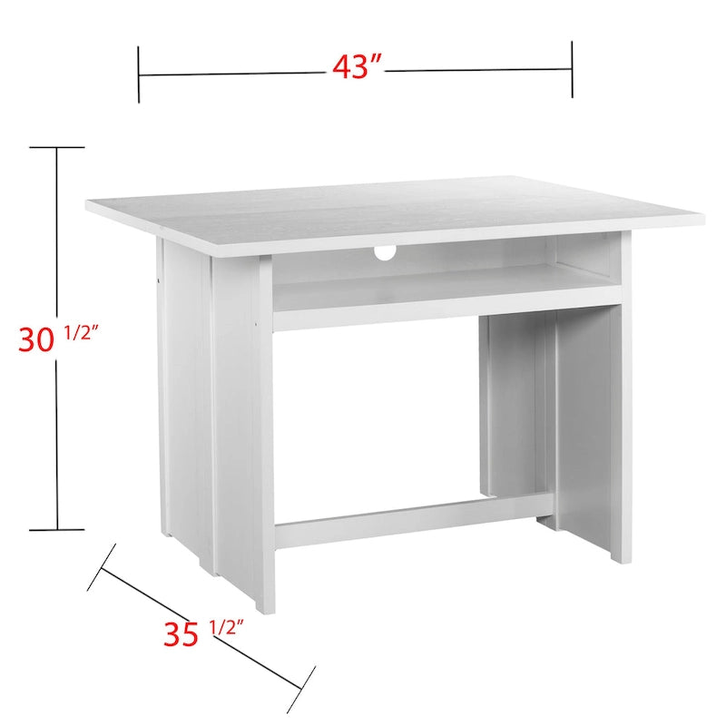 SEI Furniture Kleberg White Convertible Console to Dining Table