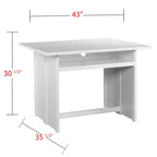 SEI Furniture Kleberg White Convertible Console to Dining Table