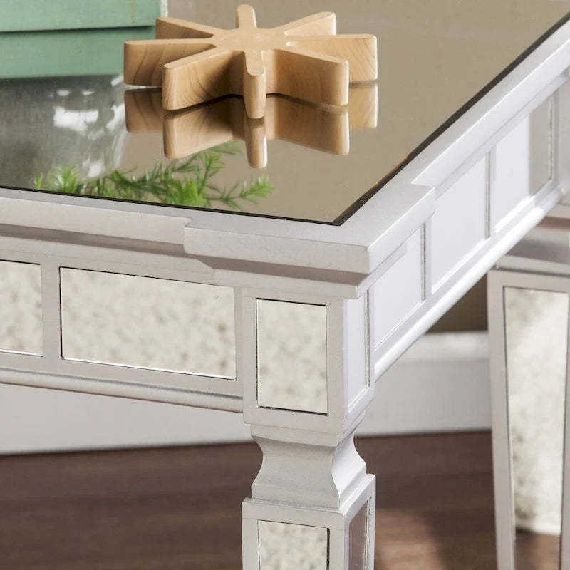 SEI Furniture Olivia Glam Mirrored Square Side Table