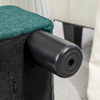 Dark Blue Linen Footrest Ottoman - Rectangle Cube Design