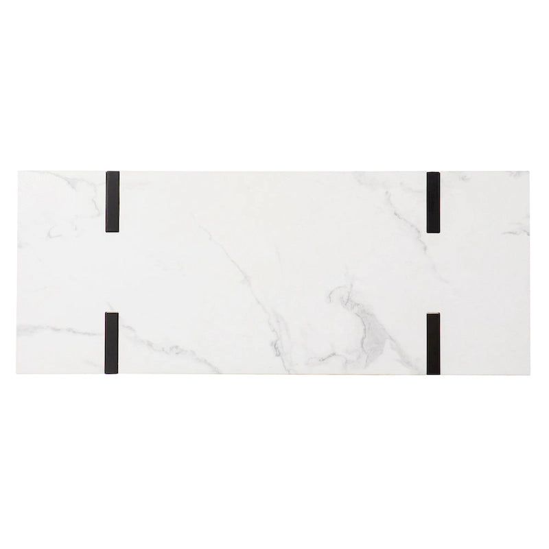 SEI Furniture Kiernan Modern Faux Marble Console Table