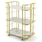 Home Island Service Cart 3 Tier Gold Bar Cart Home Island on Wheels