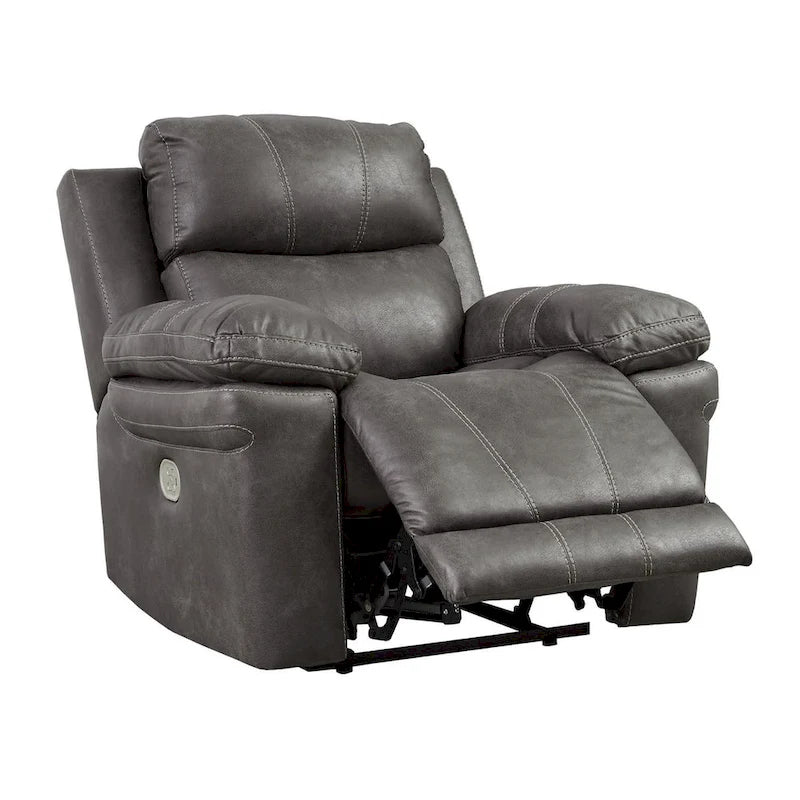 Erlangen Contemporary Power Recliner Adjustable Headrest Midnight