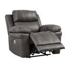 Erlangen Contemporary Power Recliner Adjustable Headrest Midnight