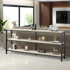 55 Sofa Console Table Narrow Long Console Entryway Table with Storage Shelf TV Stand